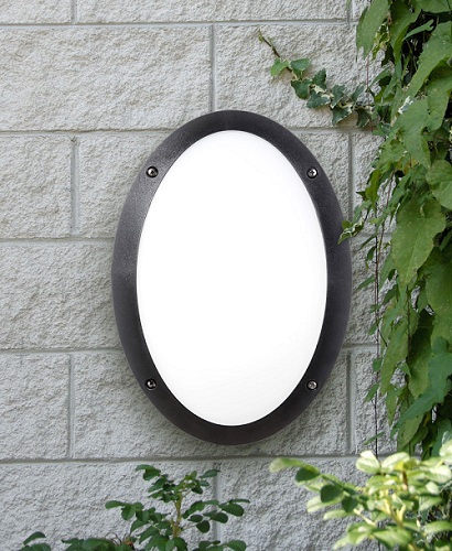 Plafoniera Ovale Nera E27 IP66
